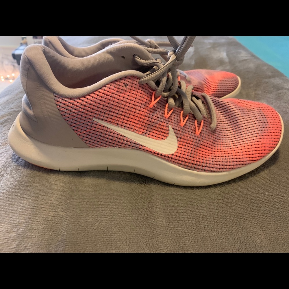 Peach and gray nikes